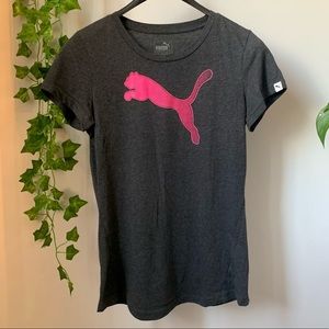 Puma Grey and Pink Athletic T-shirt